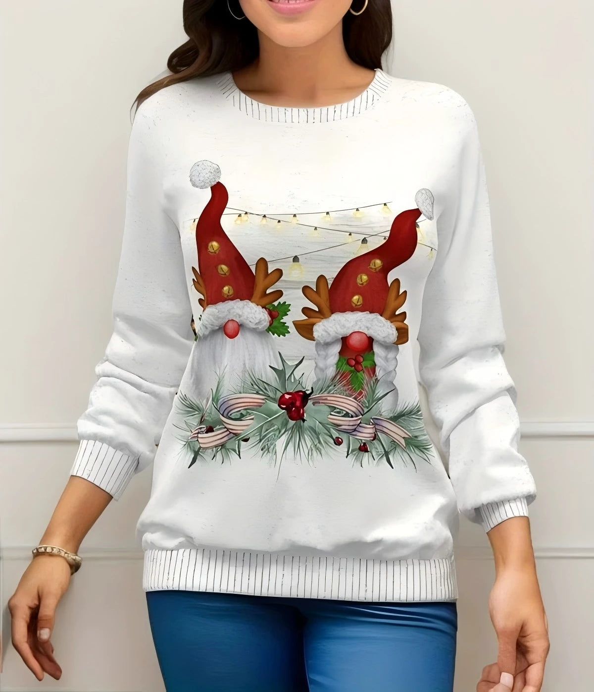 Festival Fashion Clothing Women's T-shirts Street Outdoor Christmas 3D Print Snowman Sweatshirts Long Sleeve Pullover Tops Shirt