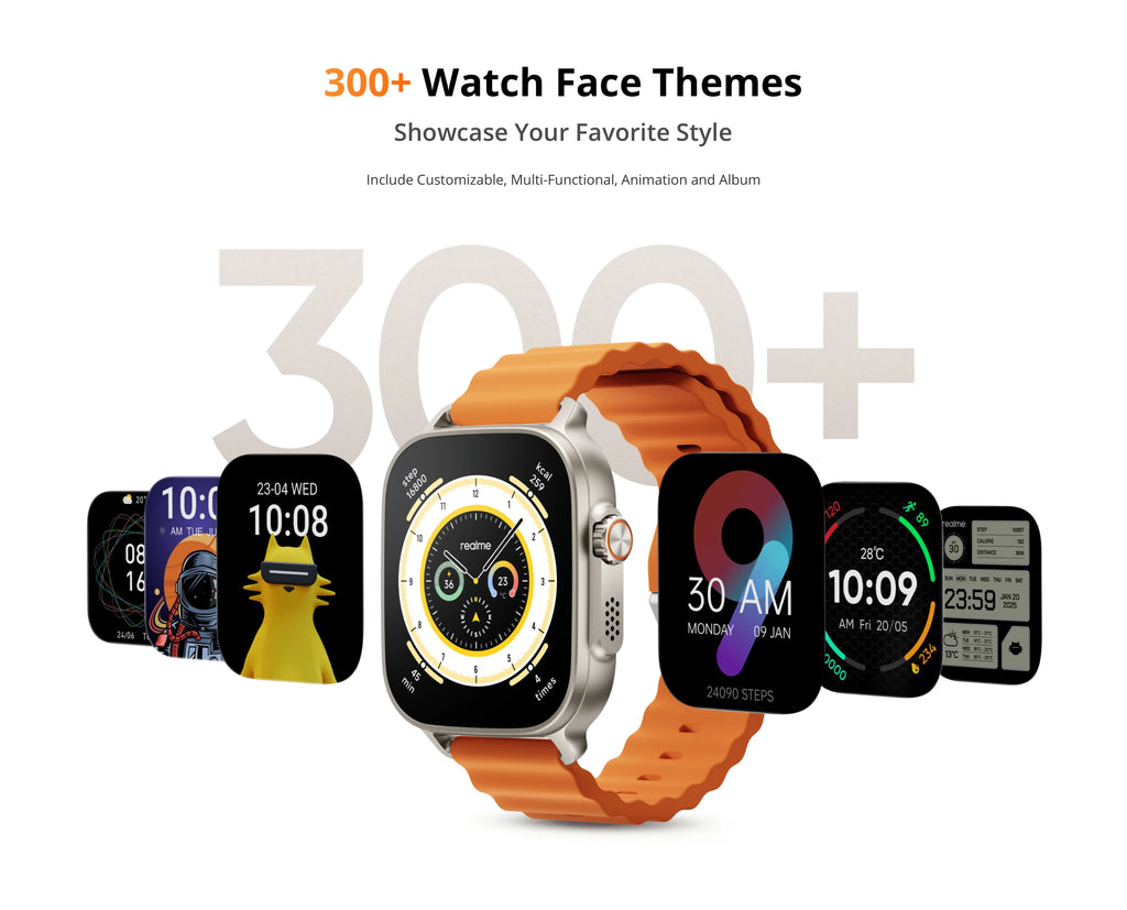 Global Version realme watch 5 1.97" 600nits AMOLED 460mAh 14-Day Battery Life 300+ Themes Support GPS GNSS IP68 waterproof