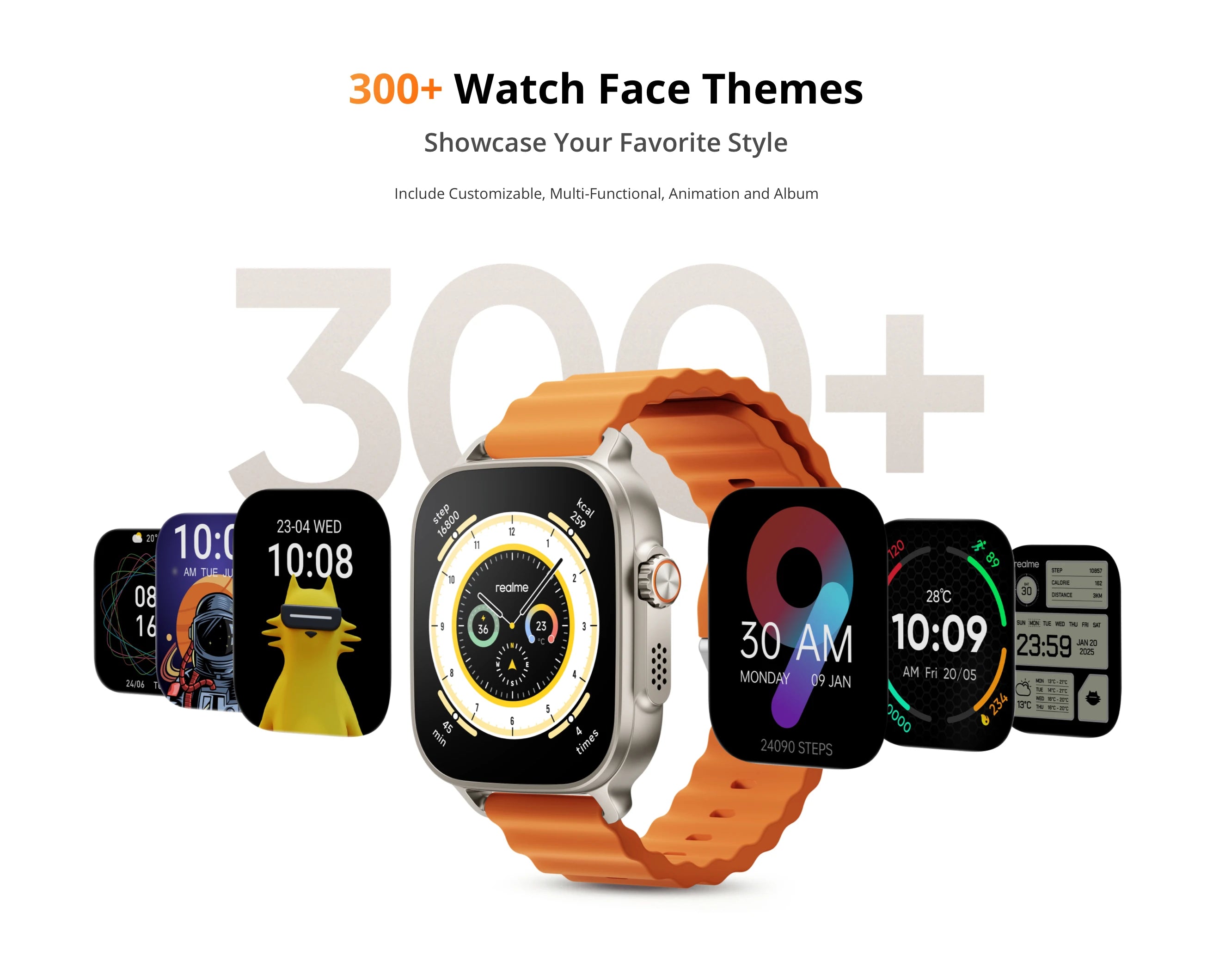 Global Version realme watch 5 1.97" 600nits AMOLED 460mAh 14-Day Battery Life 300+ Themes Support GPS GNSS IP68 waterproof