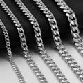 Width 5/7/9MM Hiphop Cuban Link Stainless Steel Chains Necklace for Men Basic Simple Rapper's Choker Fashion Jewelry Accessories