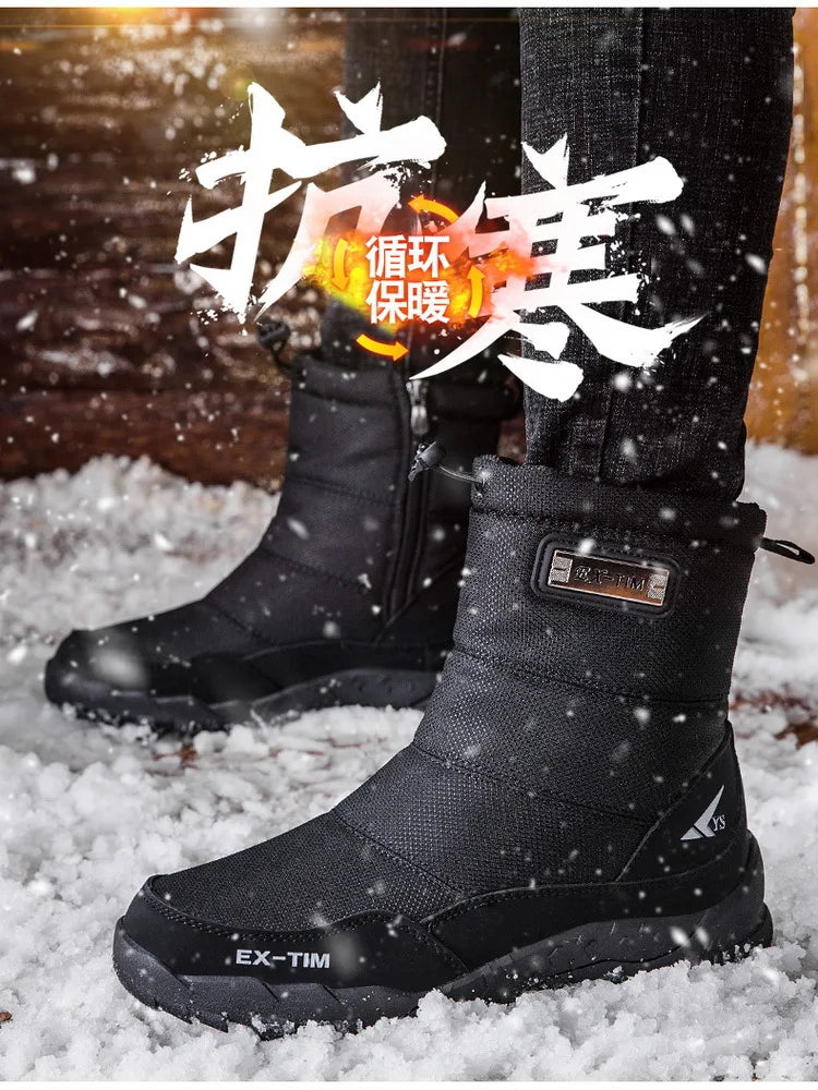 Warm Winter Plush Snow Boots Men Women Outdoor Winter Boots Waterproof Cotton Shoes Wear Resistant And Anti Slip Ankle Boots