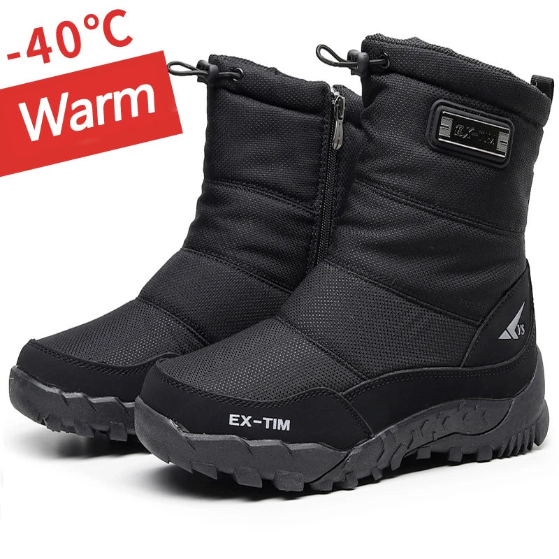Warm Winter Plush Snow Boots Men Women Outdoor Winter Boots Waterproof Cotton Shoes Wear Resistant And Anti Slip Ankle Boots