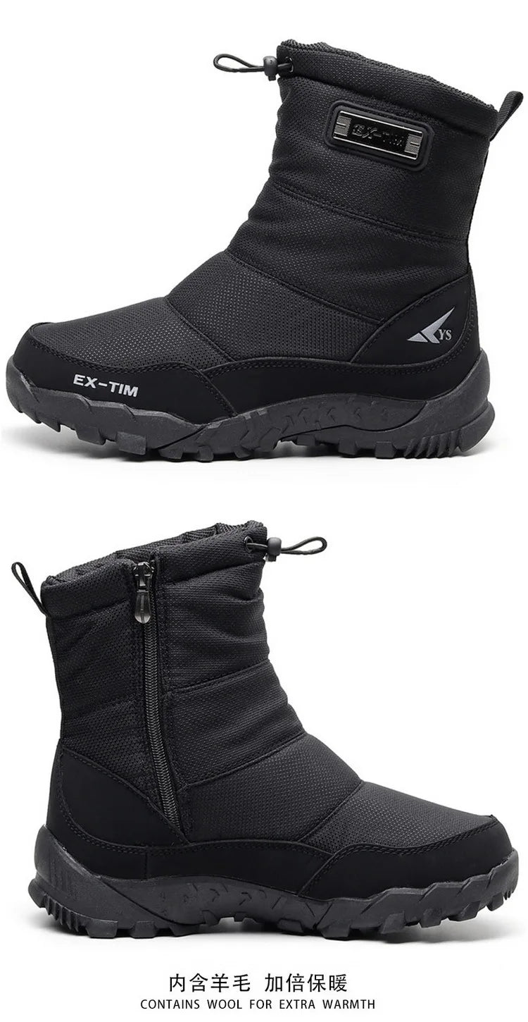 Warm Winter Plush Snow Boots Men Women Outdoor Winter Boots Waterproof Cotton Shoes Wear Resistant And Anti Slip Ankle Boots