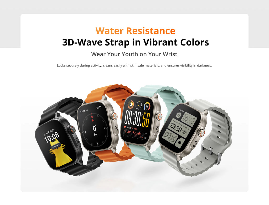 Global Version realme watch 5 1.97" 600nits AMOLED 460mAh 14-Day Battery Life 300+ Themes Support GPS GNSS IP68 waterproof