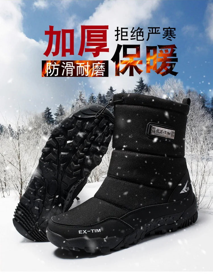 Warm Winter Plush Snow Boots Men Women Outdoor Winter Boots Waterproof Cotton Shoes Wear Resistant And Anti Slip Ankle Boots