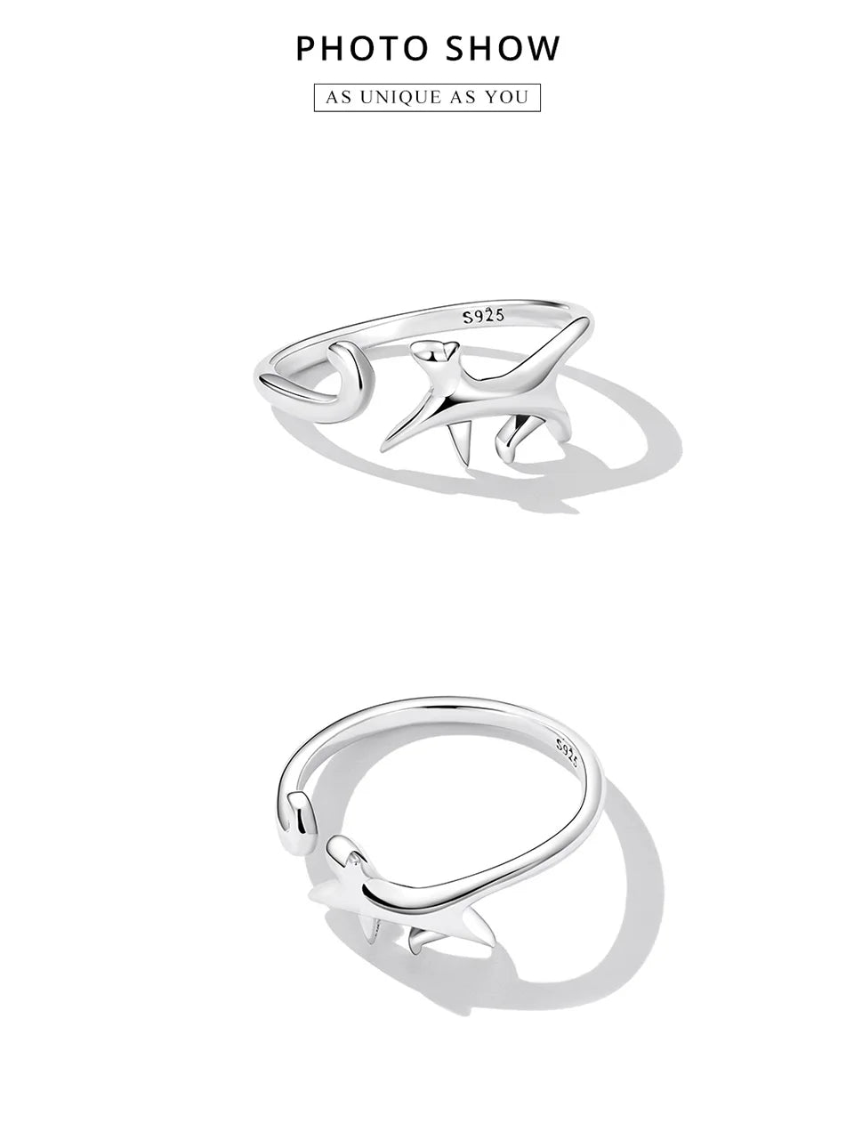 WOSTU 100% 925 Sterling Silver Cat Dog Opening Ring Hot Sale Pet Rings For Women Original Fashion Animal Jewelry Party Gift