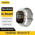 Global Version realme watch 5 1.97" 600nits AMOLED 460mAh 14-Day Battery Life 300+ Themes Support GPS GNSS IP68 waterproof