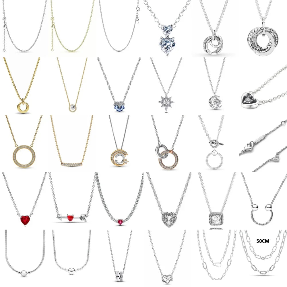 The New European 925 Silver Exquisite Necklace Is Suitable For Mother's Day and Valentine's Day as A Charm Ewelry Gift For Women