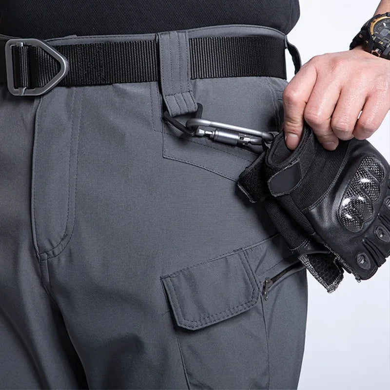 Men's Winter Pants Water Resistant Fleece Lined Snowboard Ski Softshell Tactical Pants with Multi-Pockets Outdoor Work Pants