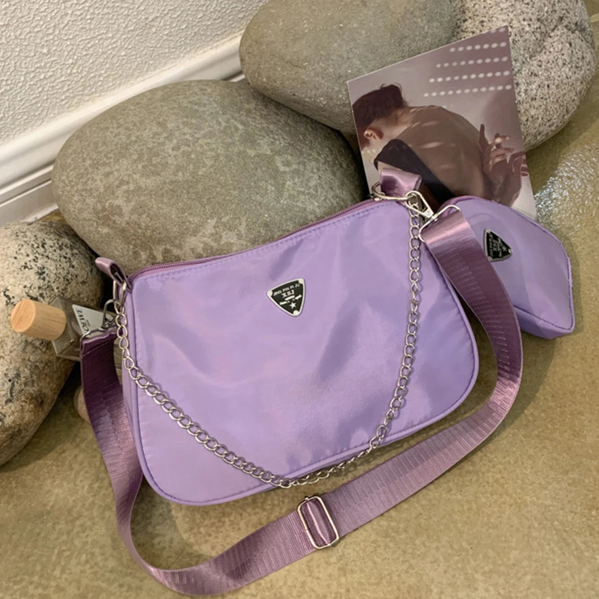 Nylon Crossbody Bag For Women Fashion Portable Casual Underarm Bag Students Cross Body Bag