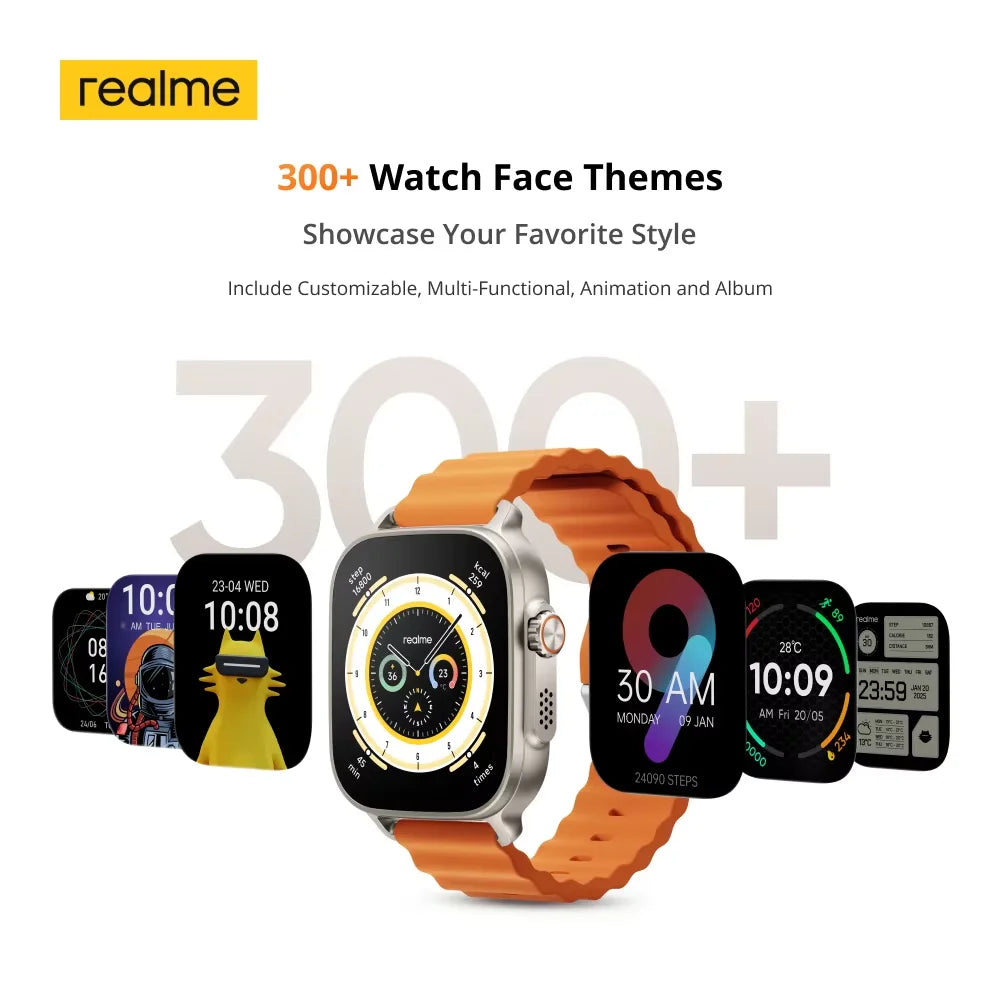 Global Version realme watch 5 1.97" 600nits AMOLED 460mAh 14-Day Battery Life 300+ Themes Support GPS GNSS IP68 waterproof