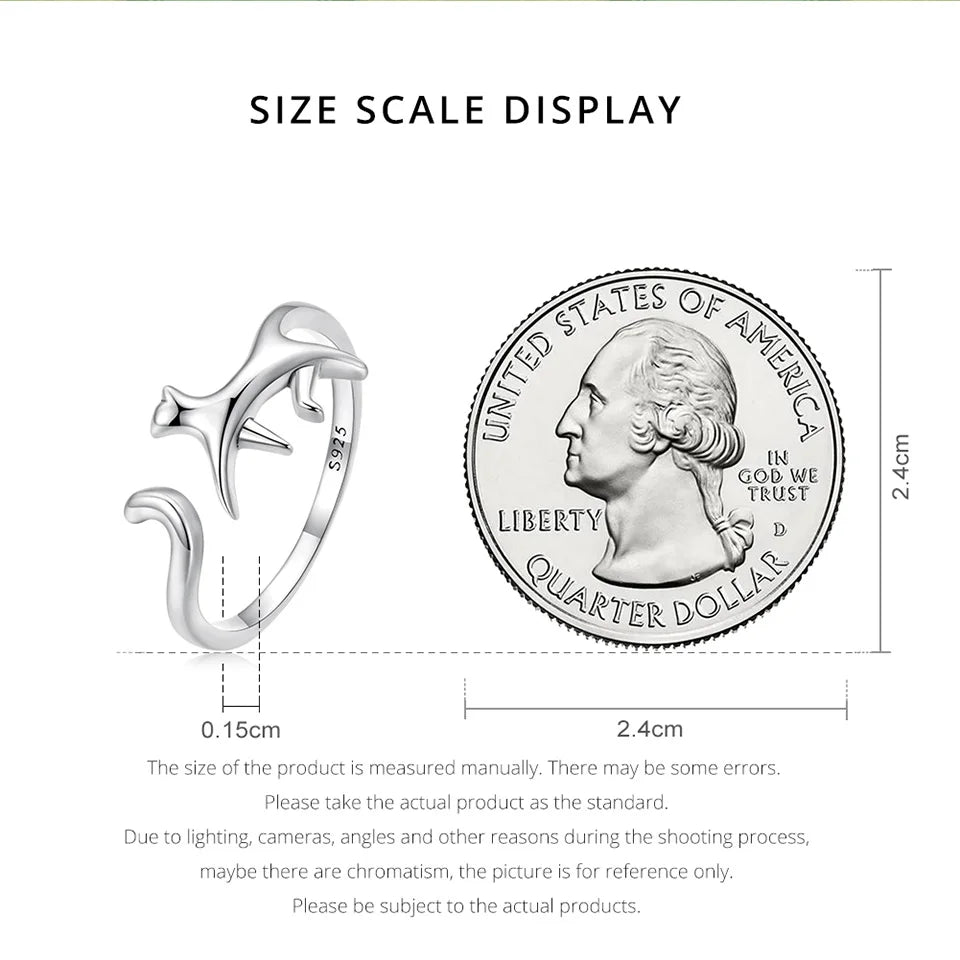 WOSTU 100% 925 Sterling Silver Cat Dog Opening Ring Hot Sale Pet Rings For Women Original Fashion Animal Jewelry Party Gift