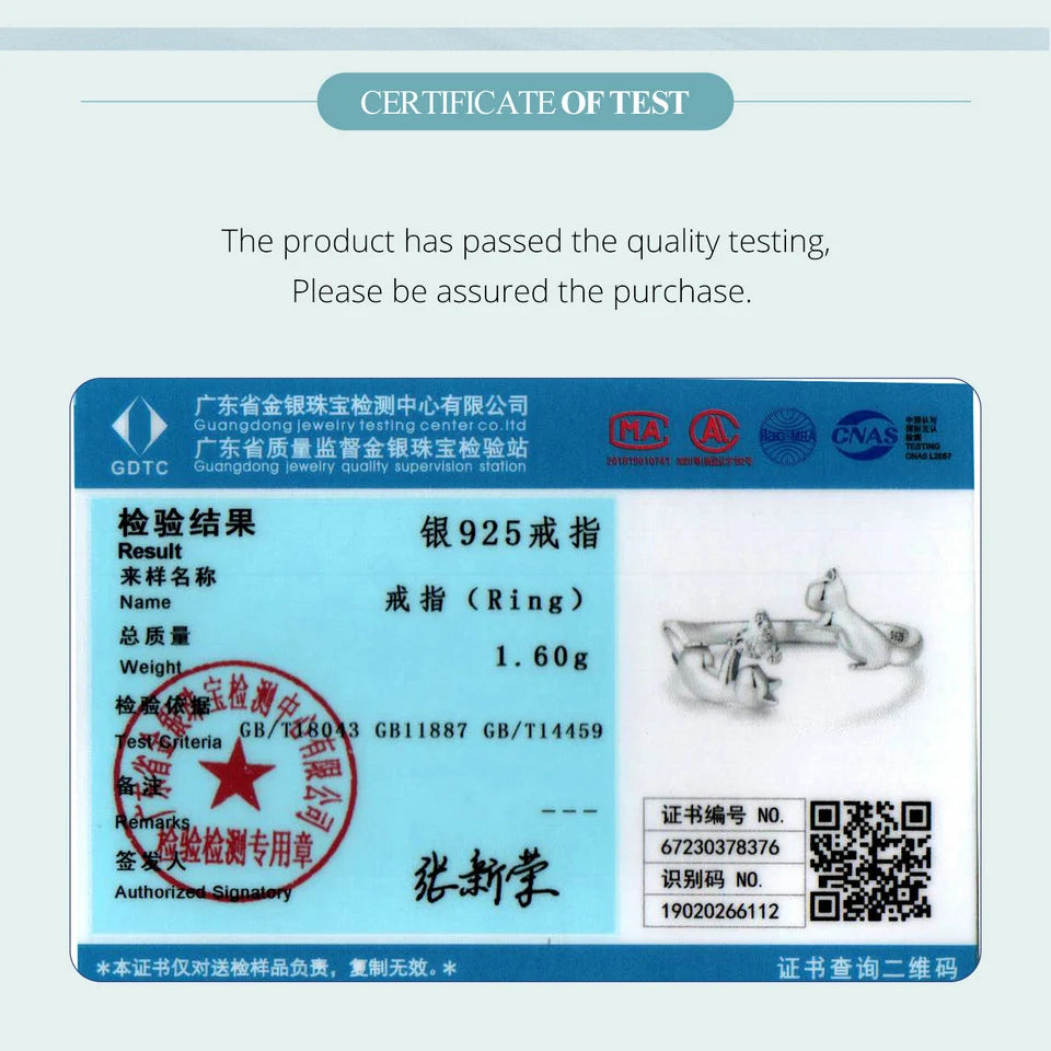 WOSTU 100% 925 Sterling Silver Cat Dog Opening Ring Hot Sale Pet Rings For Women Original Fashion Animal Jewelry Party Gift