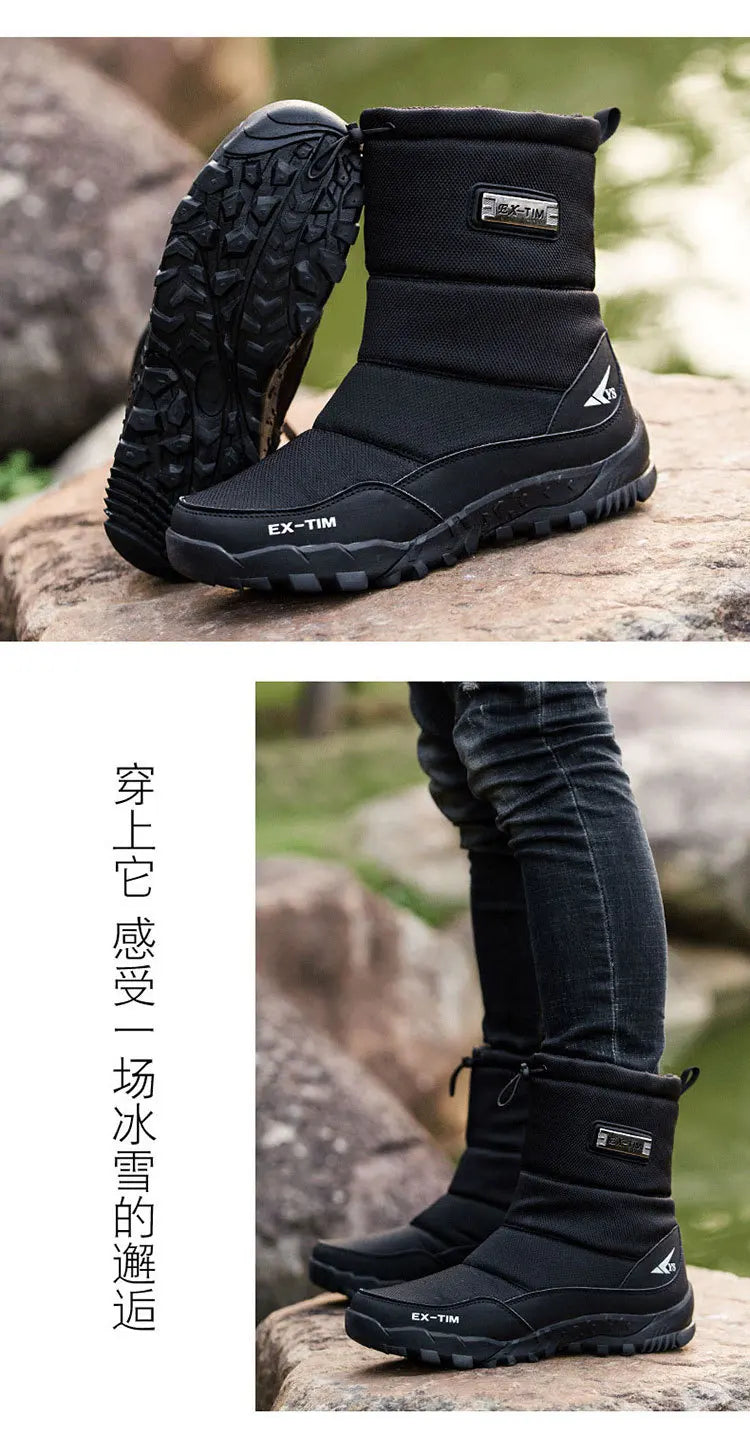 Warm Winter Plush Snow Boots Men Women Outdoor Winter Boots Waterproof Cotton Shoes Wear Resistant And Anti Slip Ankle Boots