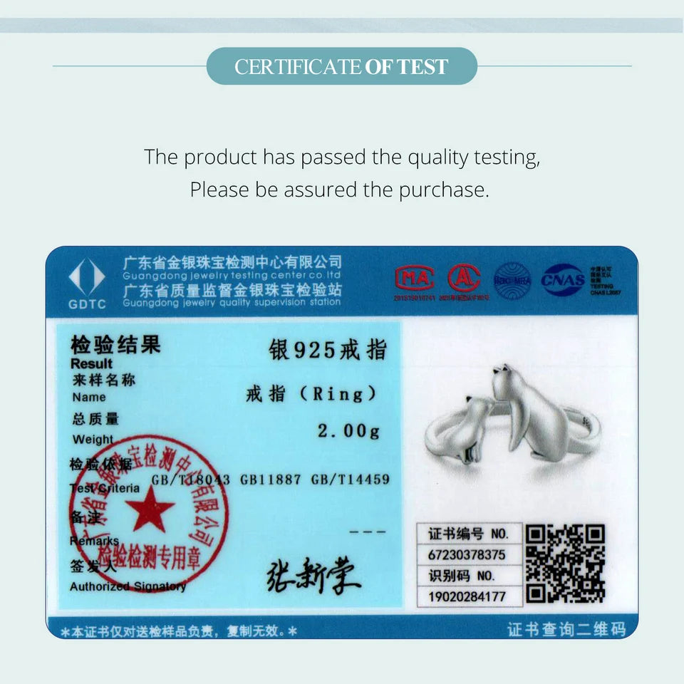 WOSTU 100% 925 Sterling Silver Cat Dog Opening Ring Hot Sale Pet Rings For Women Original Fashion Animal Jewelry Party Gift