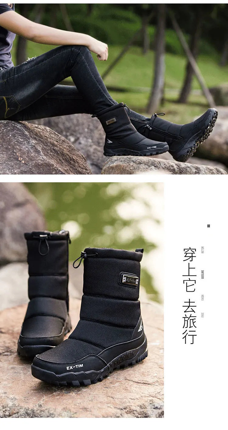 Warm Winter Plush Snow Boots Men Women Outdoor Winter Boots Waterproof Cotton Shoes Wear Resistant And Anti Slip Ankle Boots