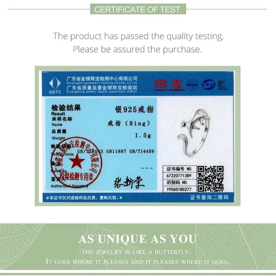 WOSTU 100% 925 Sterling Silver Cat Dog Opening Ring Hot Sale Pet Rings For Women Original Fashion Animal Jewelry Party Gift