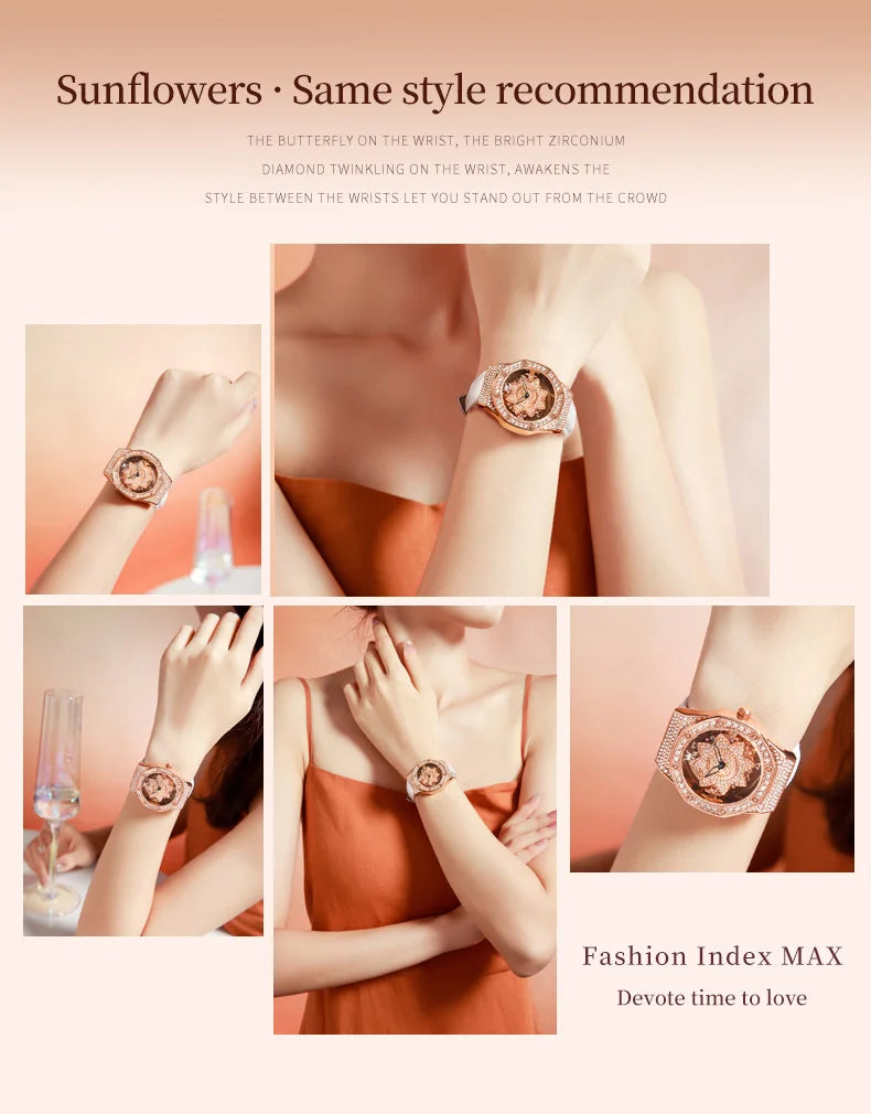 OLEVS 9996 Quartz Watch For Women Top Brand Fashion Woman Wristwatch Butterfly Luxury Waterproof Original Leather Dress Watches