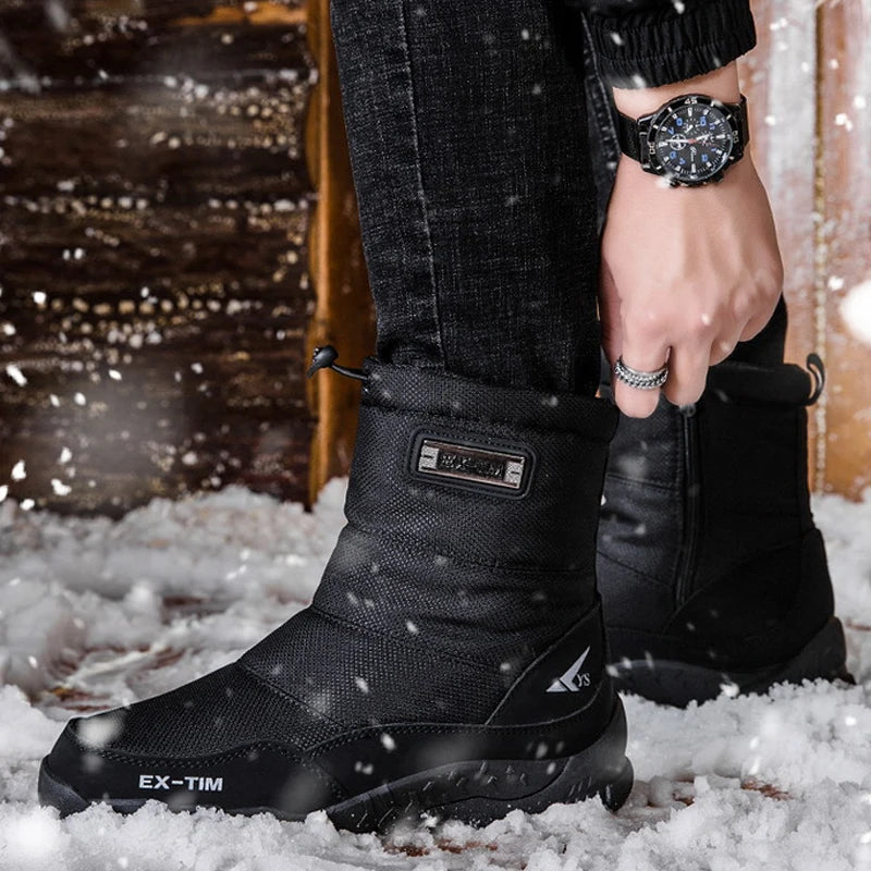 Warm Winter Plush Snow Boots Men Women Outdoor Winter Boots Waterproof Cotton Shoes Wear Resistant And Anti Slip Ankle Boots