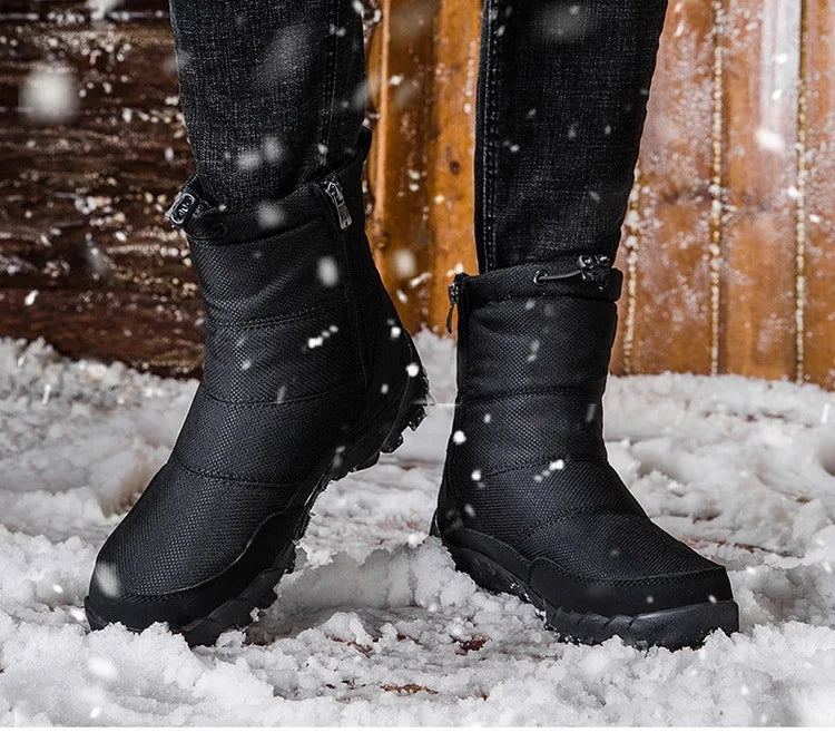 Warm Winter Plush Snow Boots Men Women Outdoor Winter Boots Waterproof Cotton Shoes Wear Resistant And Anti Slip Ankle Boots