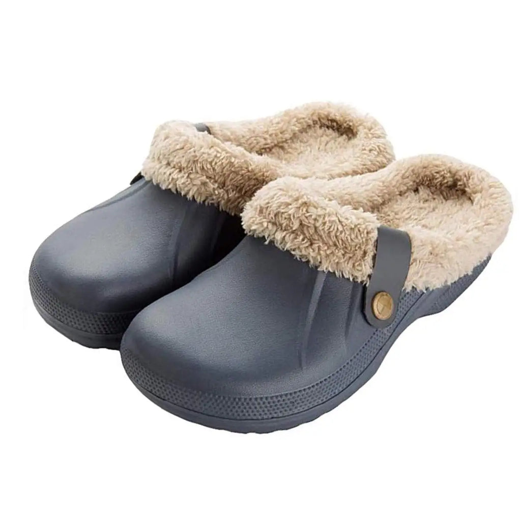 Asgard Winter Fur Furry Slippers For Men Outdoor Fashion Waterproof Plush Cotton Slippers Indoor Warm Cozy Non-slip Home Shoes
