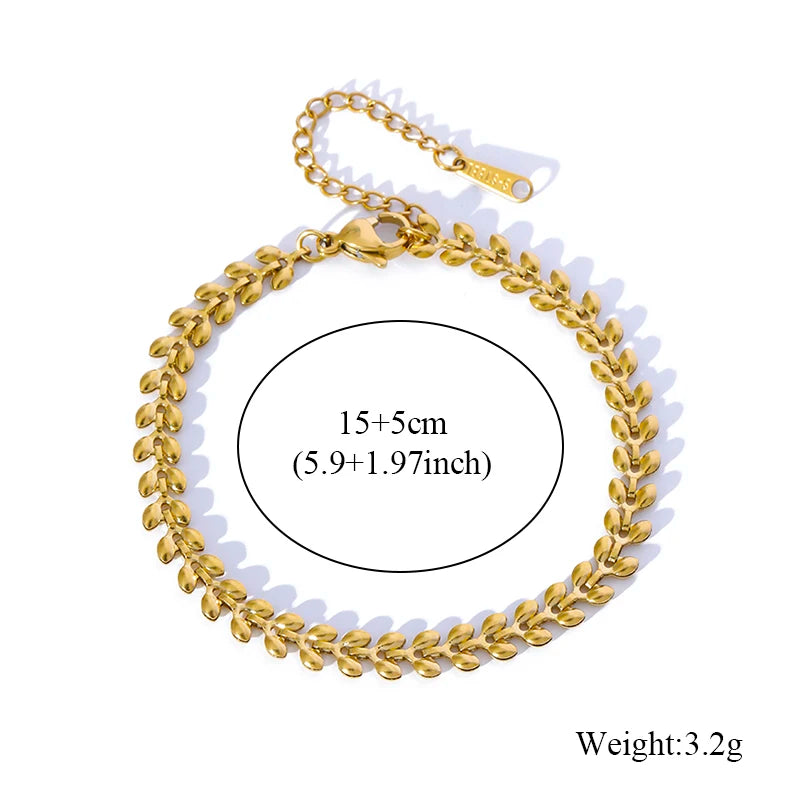 EILIECK 316L Stainless Steel Beads Wound Chain Bracelet for Women Charm Metal 18 K Plated Trendy Golden Unique Design Jewelry
